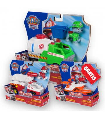 AKTION: Paw Patrol Fire Rescue Fahrzeuge Rocky + Marshall + Zuma KOSTENLOS
