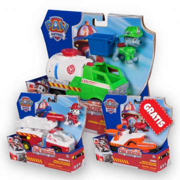 AKTION: Paw Patrol Fire Rescue Fahrzeuge Rocky + Marshall + Zuma KOSTENLOS