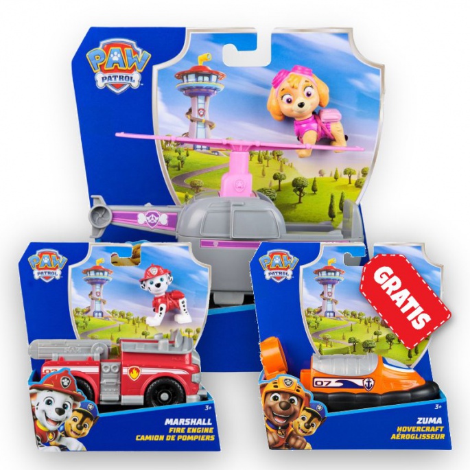 AKTION: Paw Patrol Basisfahrzeuge Skye + Marshall + Zuma KOSTENLOS
