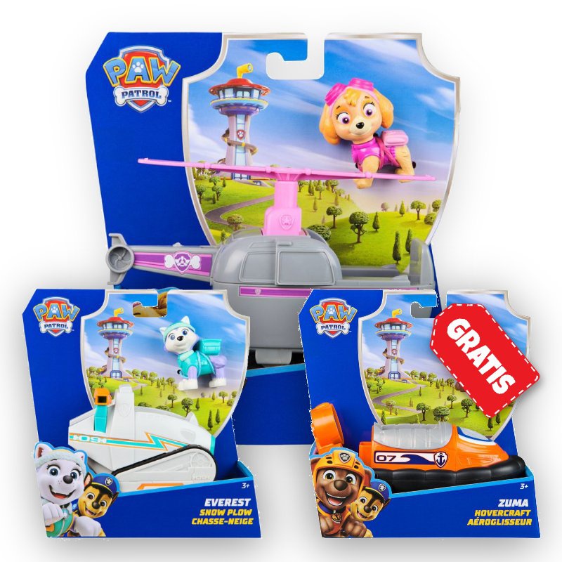 AKTION: Paw Patrol Basismodelle Skye + Everest + Zuma KOSTENLOS