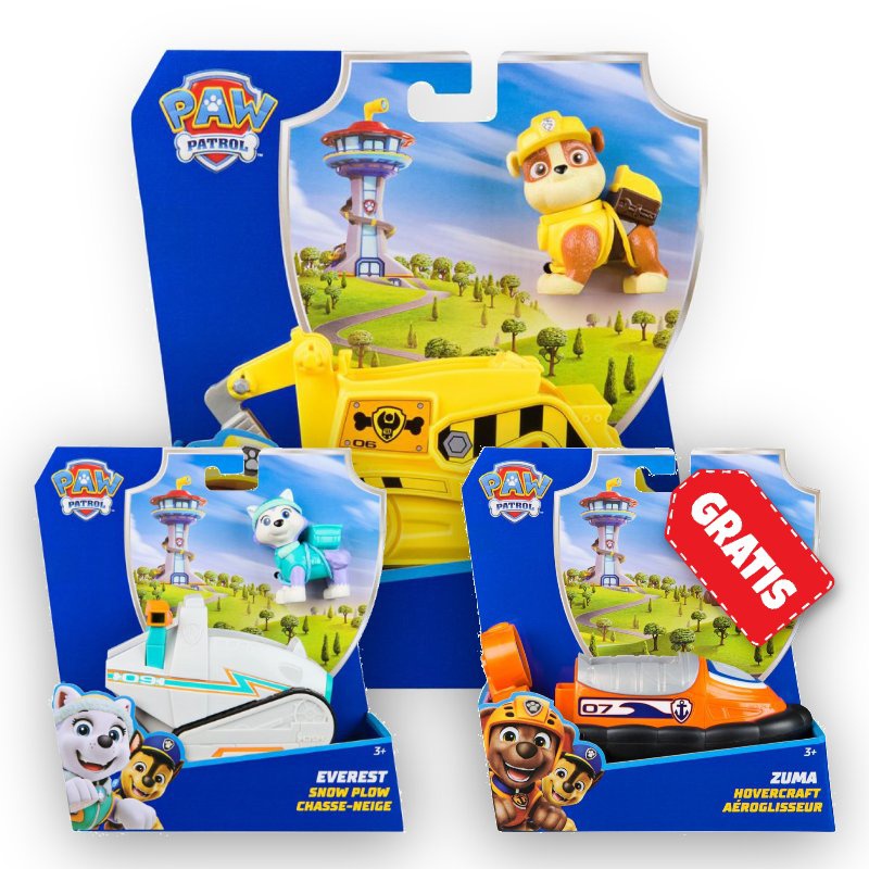 AKTION: Paw Patrol Grundfahrzeuge Rubble + Everest + Zuma KOSTENLOS
