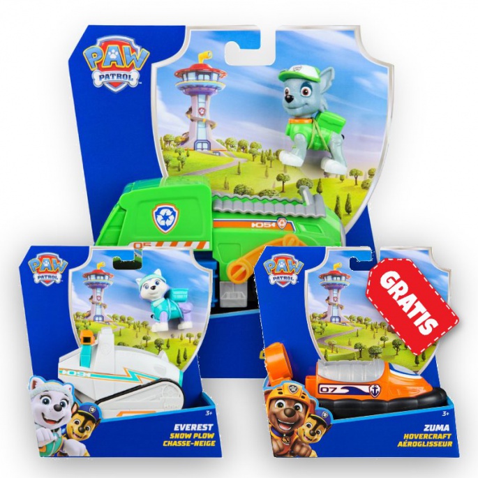 AKTION: Paw Patrol Grundfahrzeuge Rocky + Everest + Zuma GRATIS
