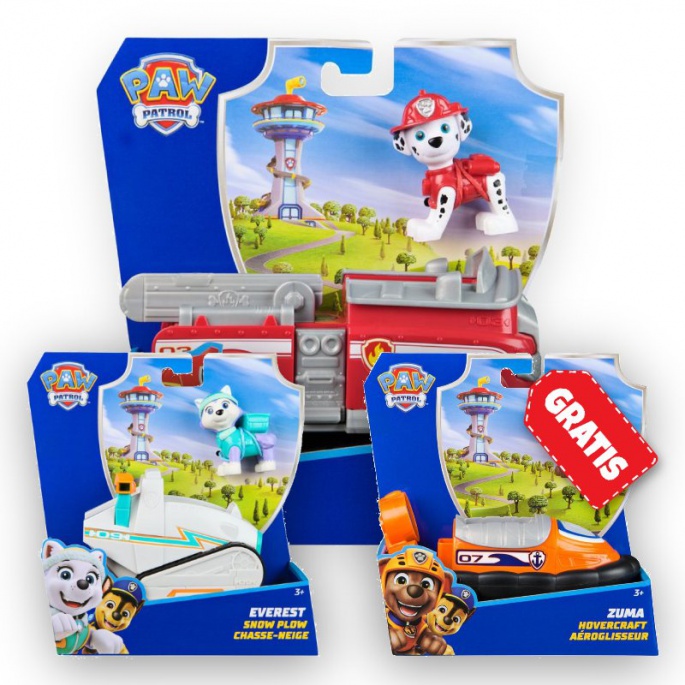 AKTION: Paw Patrol Grundfahrzeuge Marshall + Everest + Zuma KOSTENLOS