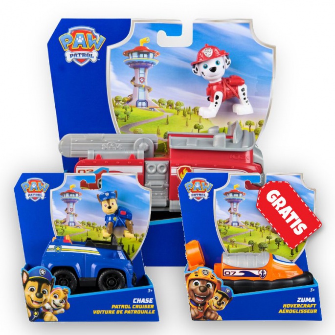 AKTION: Paw Patrol Grundfahrzeuge Marshall + Chase + Zuma KOSTENLOS