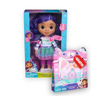 Spar-Set: Gabby’s Dollhouse interaktive Puppe + Ohren mit Soundeffekten