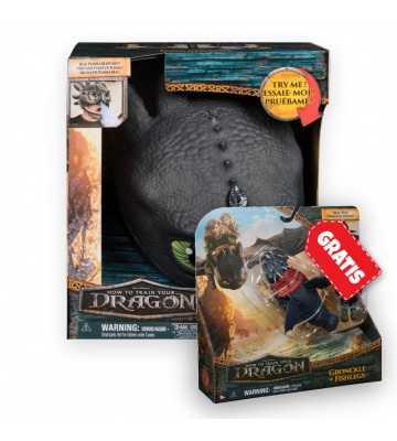 Sparset: Drachenzähmen leicht gemacht Maske von Bezzubka mit Geräuschen und Lichtern + Gronckel und Fischbein