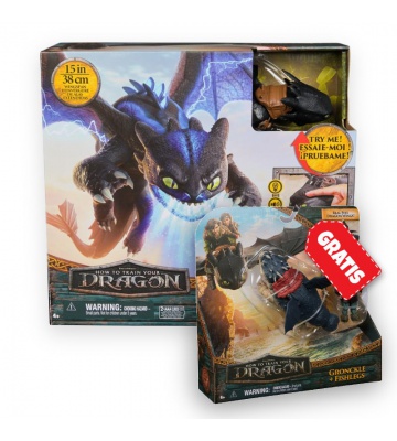 Günstiges Set: Drachenzähmen leicht gemacht Ohnezahn mit Sound- und Lichteffekten + Gronckel und Fischbein