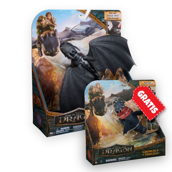 Vorteilset: Drachenzähmen leicht gemacht Ohnezahn mit Geräuschen + Gronckel und Fischbein