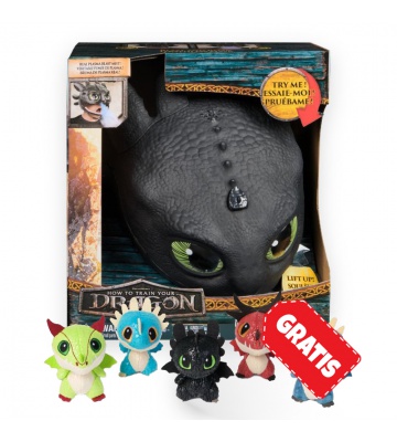 AKTION: Drachenzähmen leicht gemacht - Ohnezahn-Maske mit Sound- und Lichteffekten + Plüschdrachen im Fass GRATIS