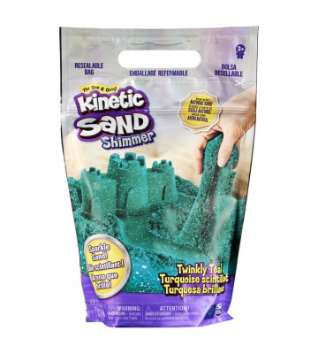 Kinetic Sand Verpackung von glitzerndem blaugrünem Sand 0,9 kg