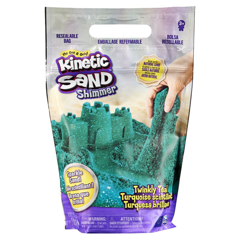 Kinetic Sand Verpackung von glitzerndem blaugrünem Sand 0,9 kg