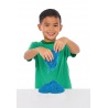 Kinetic Sand Box mit flüssigem Sand und blauer Unterlage