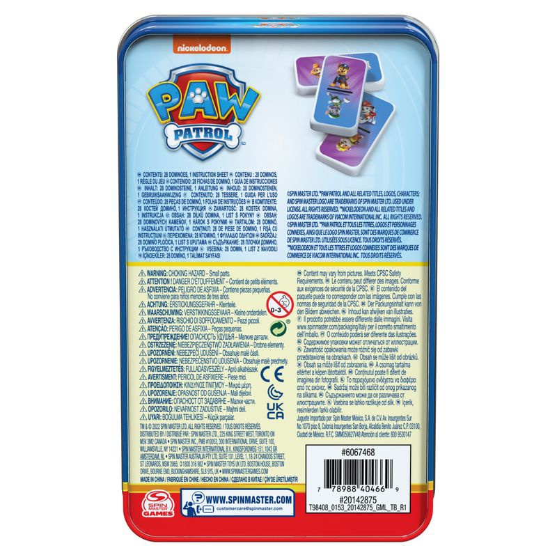 Spin Master Games PAW Patrol Domino in einer Blechdose