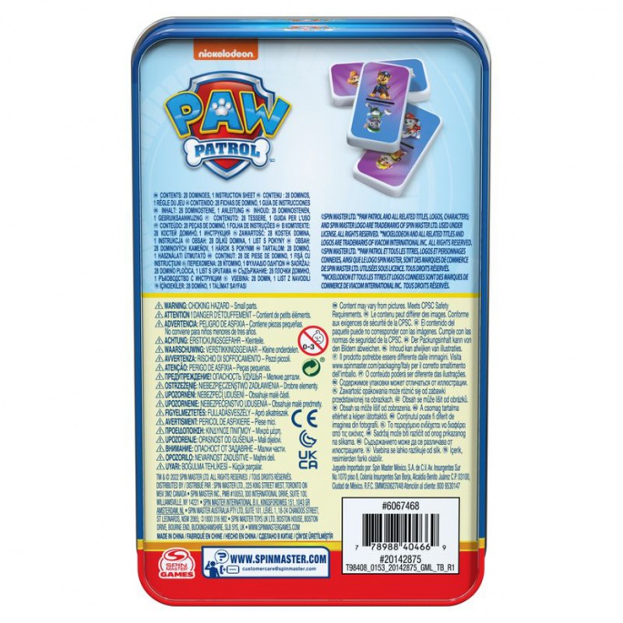 Spin Master Games PAW Patrol Domino in einer Blechdose