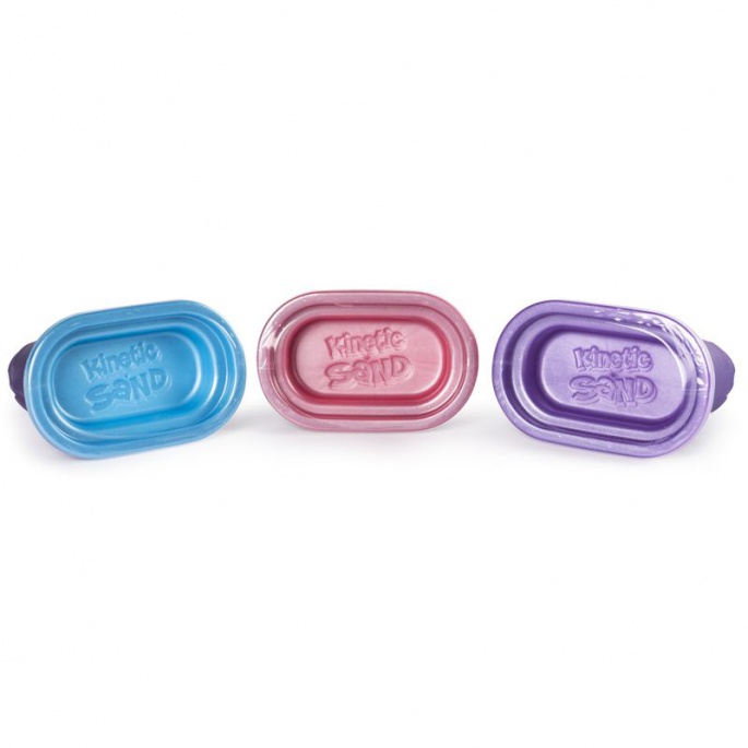 Kinetic Sand drei Glitzer-Sandbecher