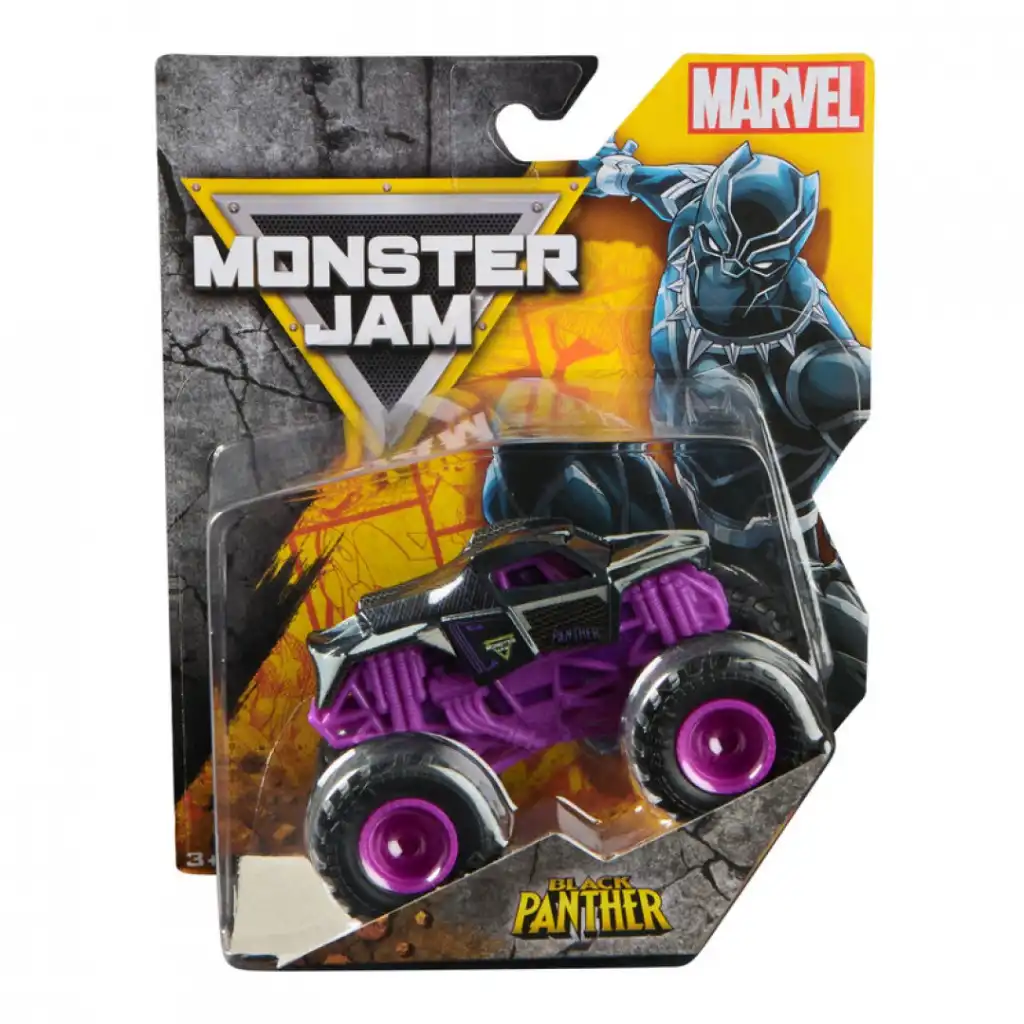 Erlebe heroische Stunts mit dem Black Panther Monster Truck.