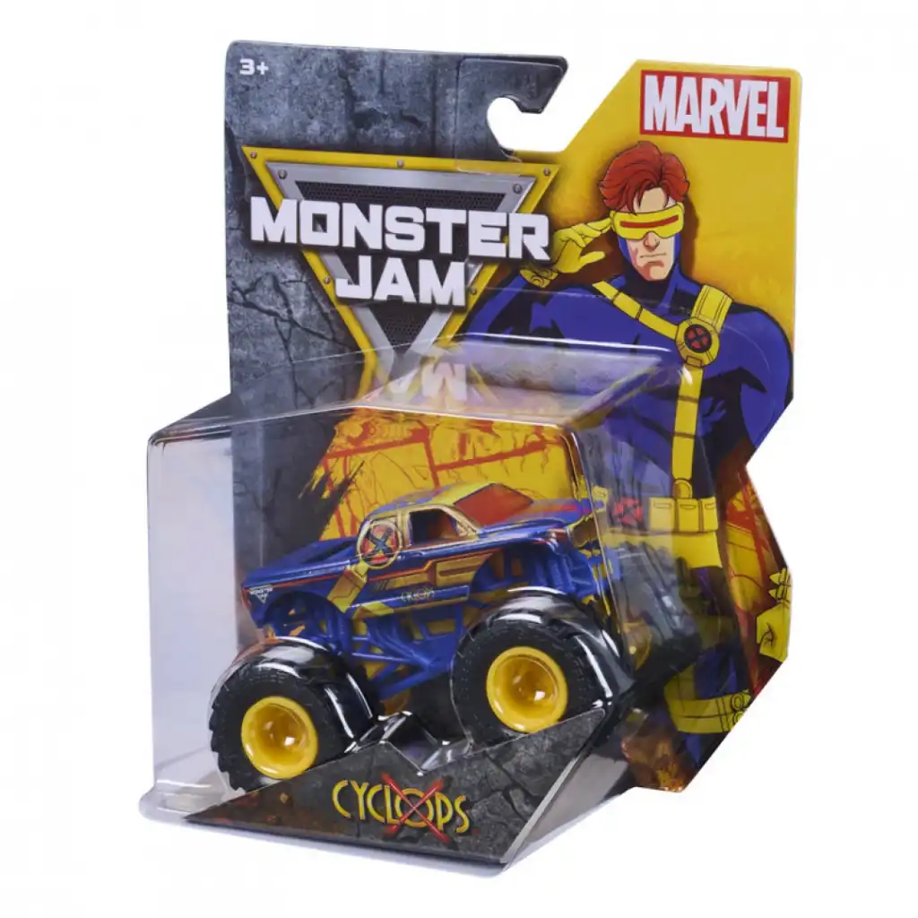 Erleben Sie epische Monstertruck-Kämpfe im Marvel-Stil.