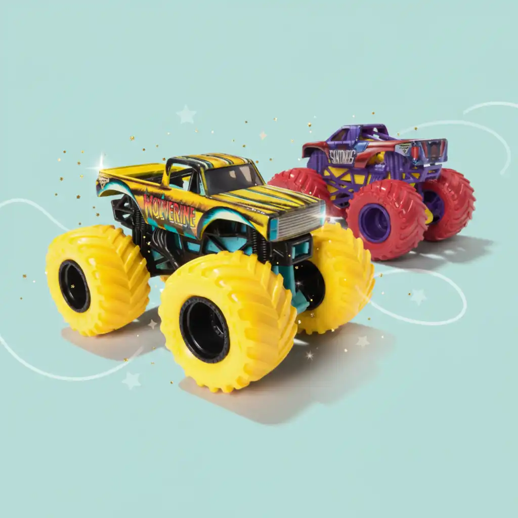 Erstellen Sie Ihre eigene Stuntshow mit Monster Jam Trucks.