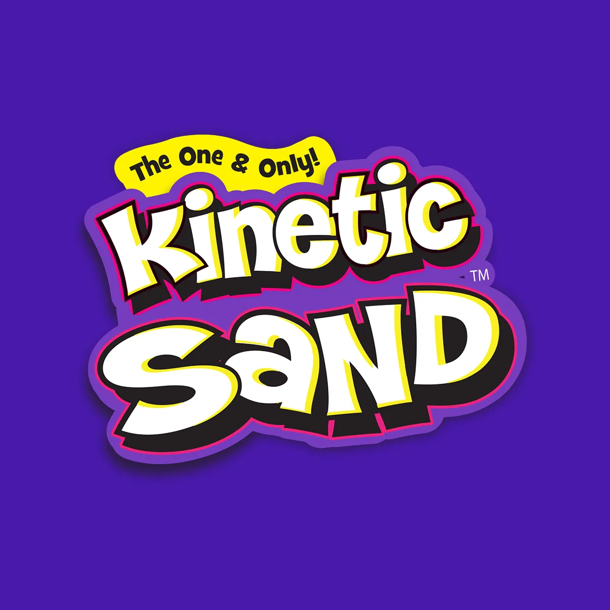 Offizielles Kinetic Sand Logo der Verpackung mit fruchtigem Traubenduft