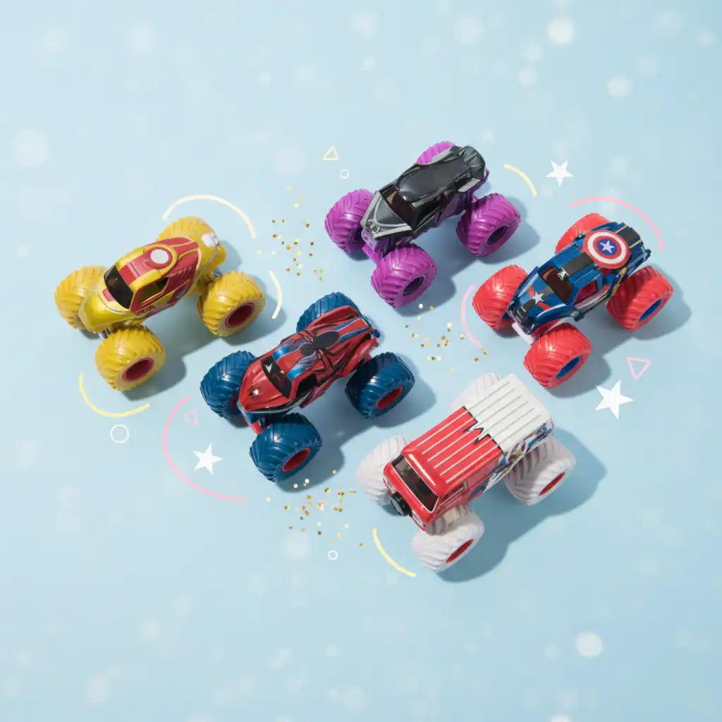 Erleben Sie heldenhafte Abenteuer in der Arena mit den ikonischen Marvel Trucks.