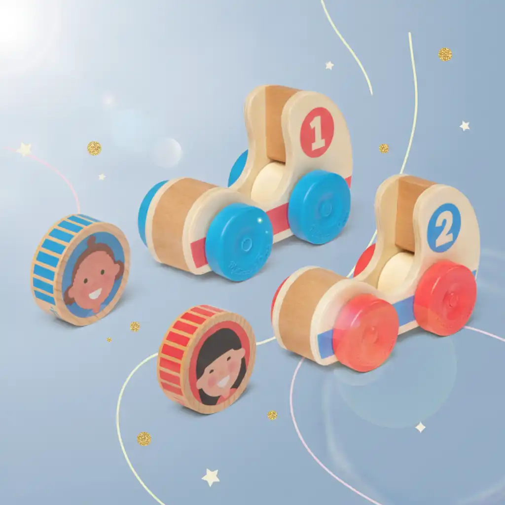 Unterstützen Sie die Kinder Fantasie mit fröhlichen Figuren.