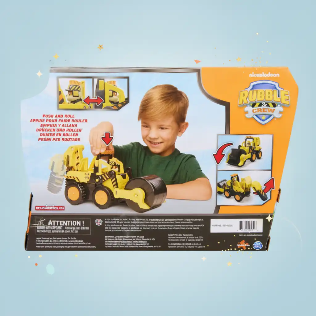 Detailreiche Verarbeitung des Interaktiv Bulldozers für kleine Baumeister.