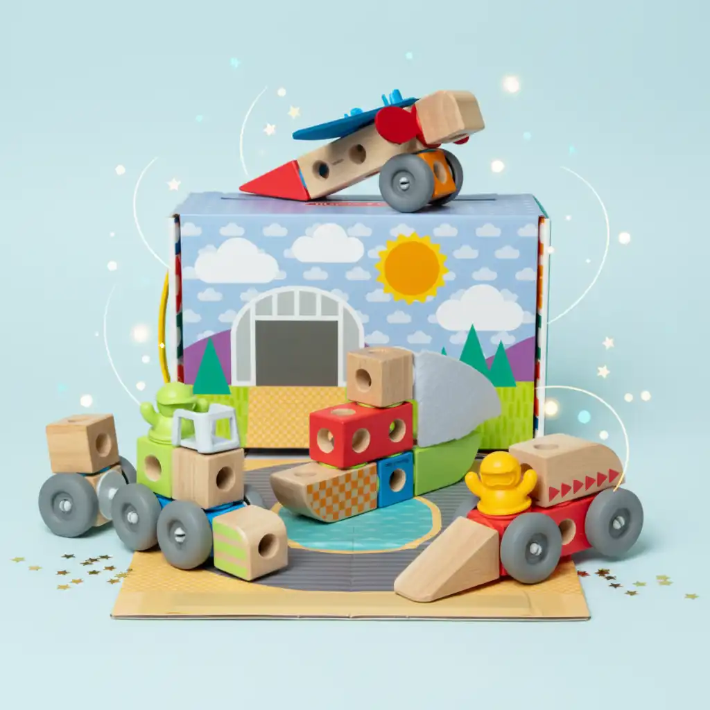 Hochwertiges Holz für sicheres kreatives Spielen von Kindern