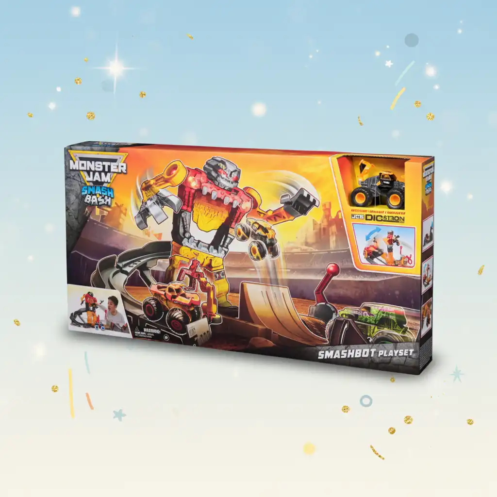 Detailgetreu gestalteter exklusiver Monster Truck JCB Digatron bereit für den Einsatz.