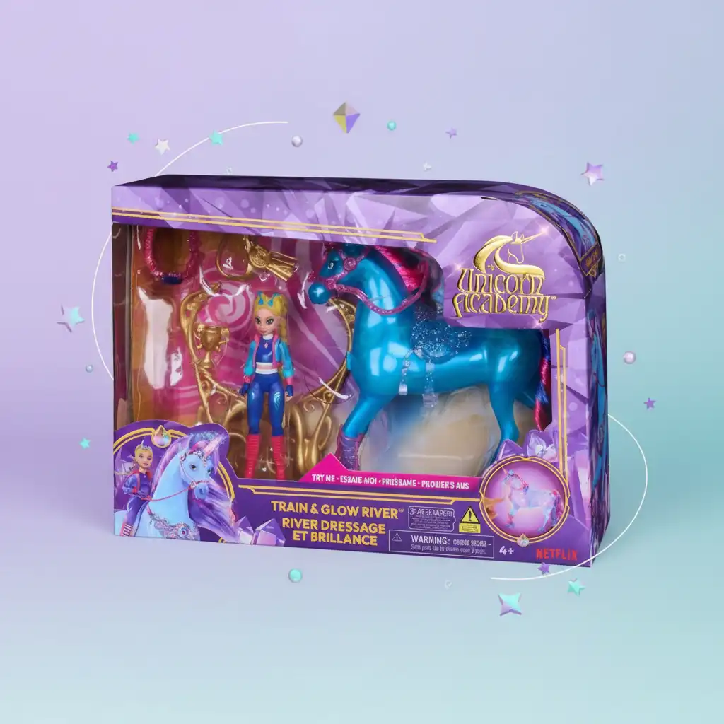 Magische Lichteffekte, ausgelöst durch den Edelstein auf der Brust des Einhorns.