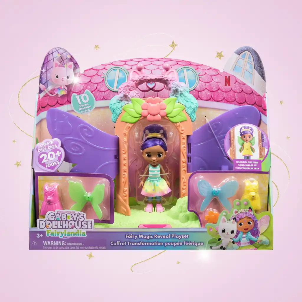 Detailgetreu gestaltete Gabby Puppe mit magnetischen Accessoires für einfaches Spielen.