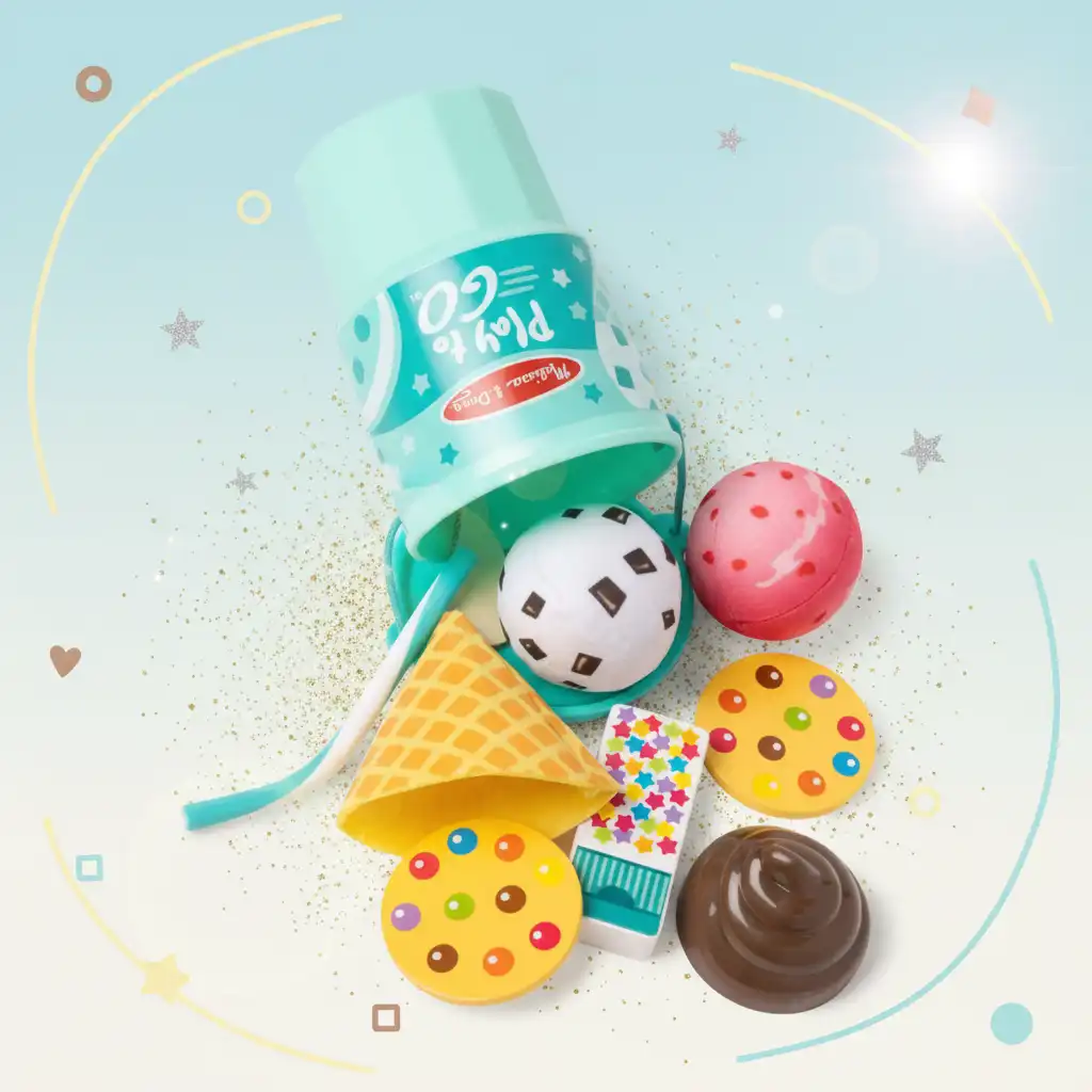 Praktischer Becher sorgt für einfache Aufräum- und Transportmöglichkeit des Sets.