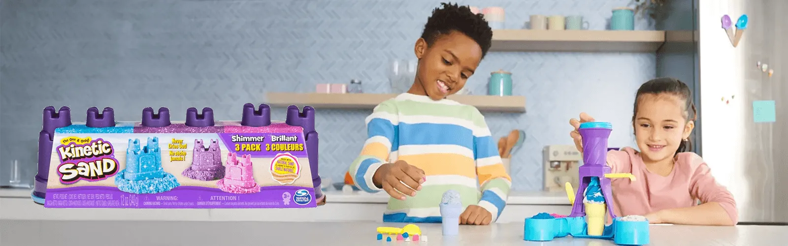 Gestalten Sie Ihr eigenes Sandparadies mit Kinetic Sand.