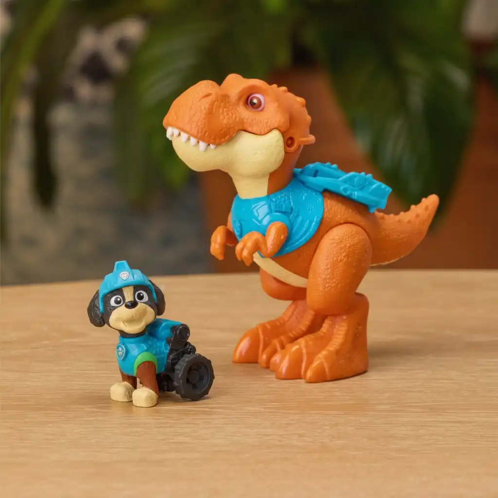 Förderung der feinen Motor durch Spiel mit beweglichen Dinosaurier-Elementen.