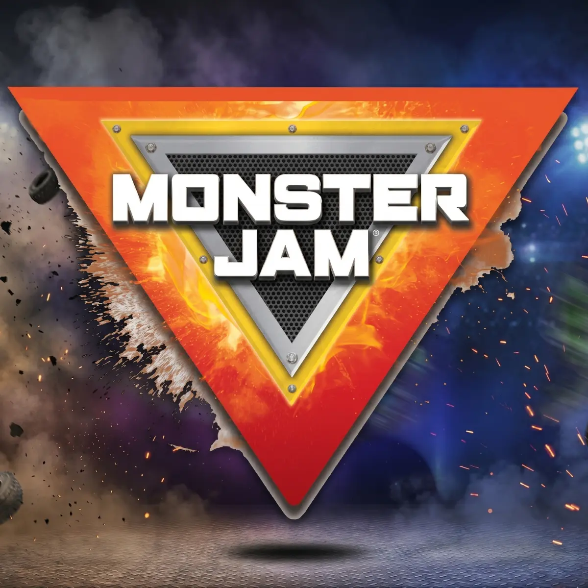 Offizielles Logo Monster Jam Monster Motor leuchtender Grave Digger 1:64