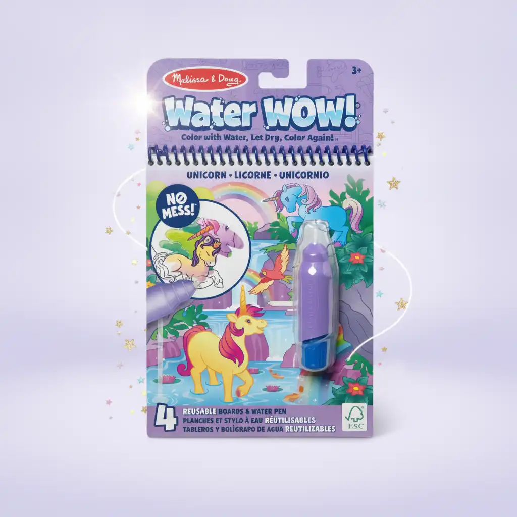 Entdecken Sie mit jedem Zug des Wasserstifts die verborgene Welt der Einhörner.