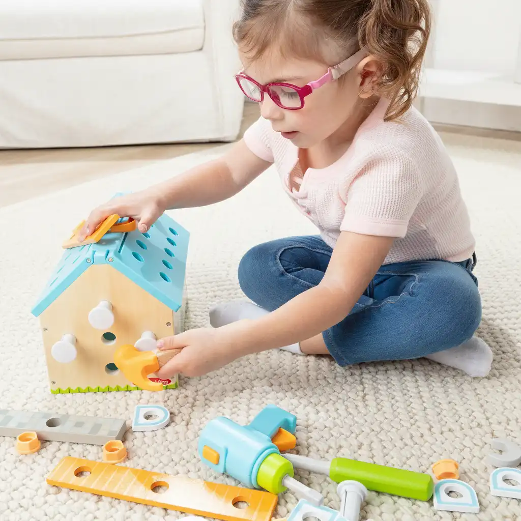 SpitzeMetall Verarbeitung der Aus Holz Teile für ein sicheres Kinder Spiel.
